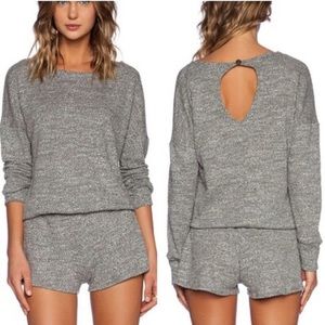 LNA Guadalupe Romper in Heather Grey S Revolve